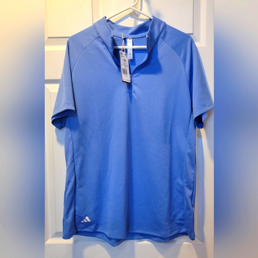 Women's size 1X Golf Polo, Adidas, blue, NWT